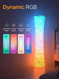 Amdelne RGB Stehlampe Wohnzimmer Dimmbar, Led Stehleuchte Modern mit Musik Sync, Fernbedienung/App Control, Standleuchte Farbwechsel, Floor Lamp für Kinderzimmer Spiel Schlafzimmer, aus Stoff Weiß