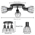 Dehobo Led Deckenstrahler Schwenkbar 350°, Deckenleuchte E14 3 Flammig Schwarz, Spotleuchte Wand, Deckenlampe Spots Led, LED Wandstrahler für Küche, Wohnzimmer, Schlafzimmer, Nein E14 Leuchtmittel