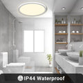 LQWELL® Deckenleuchte LED Deckenlampe, IP44 Wasserfest Badlampe Rund Flach 18W 4000K 1980LM Modern Schlicht Lampe Dünn für Wohnzimmer Badezimmer Schlafzimmer Küche Balkon Keller Büro, 220 * 24mm