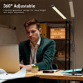 Mojimdo 120 LED Stehlampe, helle Stehlampen für Wohnzimmer, 3 Farbmodi & 10 Helligkeiten 3000K-6000K Standlicht, Schwanenhals Leselampe mit Touch Control für Schlafzimmer Büro