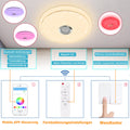 ACXIN 36W LED Deckenlampe Dimmbar, RGB Deckenleuchte mit Bluetooth Lautsprecher Fernbedienung und APP-Steuerung, Musikwiedergabe für Kinderzimmer Schlafzimmer Wohnzimmer Ø30CM