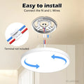 Deckenlampe LED Deckenleuchte Ø28cm 24W 4000K 2000LM IP44 Wasserfest Rund Badezimmer Lampe Badlampe Decke Küchenlampen