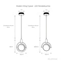 Modern Ring Crystal - Led Pendelleuchte Deckenlampe