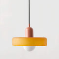 Nordicglas - Skandinavische Deckenhängelampe Mit Handgefertigtem Glasschirm Gelb / Rosa Deckenlampe