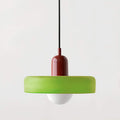 Nordicglas - Skandinavische Deckenhängelampe Mit Handgefertigtem Glasschirm Grün / Rot Deckenlampe