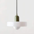 Nordicglas - Skandinavische Deckenhängelampe Mit Handgefertigtem Glasschirm Weiß / Gruen Deckenlampe