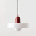 Nordicglas - Skandinavische Deckenhängelampe Mit Handgefertigtem Glasschirm Weiß / Rot Deckenlampe