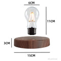 Schwebende Glühbirne - Tischlampe Mit Holzsockel