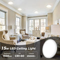 slochi Deckenlampe LED Deckenleuchte Flach 3Farben - 3000K/4000K/6500K IP44 Wasserfest Rund Badlampe Decke 15W 1500LM
