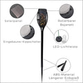 Solar-Fackel Mit Flammeneffekt – Led Gartenleuchte Solar Außenleuchte Garten