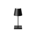 SIGOR Nuindie 2.0 mini - Dimmbare kleine LED Akku-Tischlampe Indoor & Outdoor, IP54 spritzwassergeschützt, Höhe 25 cm, aufladbar mit USB-C, 12 h Leuchtdauer, nachtschwarz