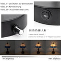 FSLiving Tiffany-Stil Tischlampe Kabellos Warmweißes, Wiederaufladbar Tischleuchte, Dimmbar Nachttischlampe mit Glasschirm und Fernbedienung für Nachttisch Esszimmer Schlafzimmer -TD0901