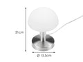 meineWunschleuchte Tischleuchte WARIN per Touch dimmbar mit Glas Lampenschirm, Höhe 21cm