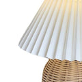 Kleine plissierte Tischlampe Vintage Rattan Nachttisch Nachttisch Mini -Lampe für Schlafzimmer Wohnzimmer Dekorative ästhetische Beleuchtung USB angetrieben 24x28x14 cm