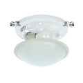 EGLO Deckenlampe Salome, 1 flammige Deckenleuchte klassisch, Wohnzimmerlampe aus Metall und Alabaster-Glas, Küchenlampe in Chromfarben, Weiß, Flurlampe Decke mit E27 Fassung, Ø 30 cm