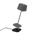 Zafferano - Ofelia Pro Kabellose LED-Tischleuchte aus Aluminium, dimmbar, IP65-Schutz, Indoor/Outdoor Benutzung, EU-Stecker - Höhe: 29cm (Dunkelgrau), LD0870N3 [Energieklasse A+++]