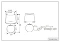 Reality Leuchten Tischleuchte Sophia R50821015, Keramik goldfarbig, Samtschirm gürn oder goldfarbig, exkl. 1x E14, 16 cm