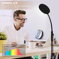 Mojimdo Stehlampe 20000 Lux Tageslichtlampe - Flexible, dimmbare LED Lichttherapielampe mit 5 Farben, 10 Helligkeitsstufen und Timer - Ideal für Schlafzimmer, Wohnzimmer und Büro - Schwarz