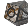 Ldafava Lampenschirm aus Metall, E27/E26, polygonal, modern, hohl, Lampenschirm für Tischlampe, Pendelleuchte, Stehleuchte, Premium-Schmiedeeisen, rostbeständig, 20 cm Höhe, 9 cm