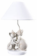 Tischlampe Katzenfigur Kinderzimmer Leuchte (ohne Leuchtmittel) Katzen Tischleuchte weiss Lampe cw613 Palazzo Exklusiv