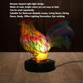 Ldafava Tischlampe mit Hahn aus gebeiztem Harz, buntes LED-Tier-Nachtlicht, USB-betrieben, Heimation, Nachttisch-, 13 cm, 337 g