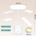 Schreibtischlampe Kinder, 60 LED Dimmbare Tischlampe 3 Modus USB-Anschluss Nachttischlampe, Touch Schreibtischleuchte mit Stifthalter 3600 mAh 360° Verstellbar Schwanenhals Leselicht Wohnzimmer Büro