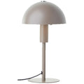 Lightbox Pilz-Tischlampe | 27 cm Höhe, Ø 15 cm | Home Office Schreibtischlampe mit Wipp-Schalter | Mini LED Lampe als Nachttischlampe für das Schlafzimmer | E14 | aus Metall in Matt Taupe/Grau