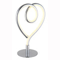GLOBO LIGHTING Tischleuchte Tischlampe Herzform Wohnzimmerlampe chrom opal LED H 23,5 cm