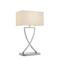 Lucande Tischlampe, Tischleuchte Stoffschirm weiß Nachttischlampe Stoffschirmlampe 1x E27 max. 60W ohne Leuchtmittel Schlafzimmerlampe
