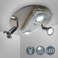 B.K.Licht - LED Deckenlampe schwenkbar, warmweiße Lichtfarbe, GU10 Fassung, LED Deckenleuchte, LED Lampe, Wohnzimmerlampe, Schlafzimmerlampe, Küchenlampe, Deckenstrahler, 29x9 cm, Matt-Nickel