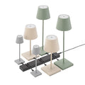 SIGOR Nuindie pocket - Dimmbare kleine LED Akku-Tischlampe Indoor & Outdoor, IP54 spritzwassergeschützt, Höhe 21 cm, aufladbar mit USB-C, 7 h Leuchtdauer, salbeigrün