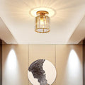 Sxtiger Kristall Deckenleuchte Gold, Moderne Runde Deckenlampe E27 Kristall Lampe Flur Decke Wohnzimmer Schlafzimmer Küche Eingang Kronleuchter