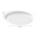 Philips Hue Devote Smart LED-Panel-Licht, weißes und farbiges Ambiente, rund 30 cm, 16,6 W, 2000 Lumen, weißer Rahmen für Innenbeleuchtung, Decke, Wohnzimmer, Küche, Flur