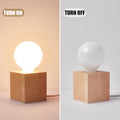 OuXean Kleine Tischlampe Nachttischlampe mit quadratischem Holzsockel Nachttischlampe, E27 60W Perfekt für Schlafzimmer, Wohnzimmer oder Büro (ohne Leuchtmittel)