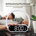 VOSFEEL Nachttischlampe Touch Dimmbar mit Wecker, Tischlampe mit Ladefunktion Wireless Ladegerät, Nachtlampe 4 Stufige Helligkeit USB-Ausgang für Schlafzimmer Wohnzimmer Buro