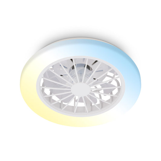 BRILONER - LED Deckenventilator mit Beleuchtung, Fernbedienung, Leiser DC-Motor, 5 Geschwindigkeiten, CCT, Dimmbar, Lampe mit Ventilator, LED Deckenleuchte, Deckenlampe Ventilator, 38 cm, Weiß