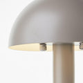Lightbox Pilz-Tischlampe | 27 cm Höhe, Ø 15 cm | Home Office Schreibtischlampe mit Wipp-Schalter | Mini LED Lampe als Nachttischlampe für das Schlafzimmer | E14 | aus Metall in Matt Taupe/Grau