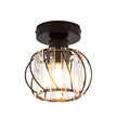 ZMH Deckenleuchte Schwarz Deckenlampe Kristall: Modern Flurlampe E27 Küchenlampe mit Metall Rahmen Vintage Innen Deckenbeleuchtung für Flur Korridor Küche Balkon Wohnzimmer Hotel (Ohne Leuchtmittel)
