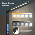 Schreibtischlampe LED Dimmbar mit Ladefunktion Uhr - Tischlampe Nachtlicht mit 10W Kabellosem Ladegerät, USB-Ladeanschluss Klappbare Schreibtisch Lampe, Touch 5-stufig Dimmbare Beleuchtung, 3 Modi