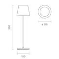 SIGOR Nuindie 2.0 - Dimmbare LED Akku-Tischlampe Indoor & Outdoor, IP54 spritzwassergeschützt, Höhe 38 cm, aufladbar mit USB-C, 12 h Leuchtdauer, goldfarben