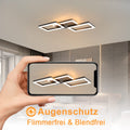 ZMH LED Deckenleuchte Wohnzimmer Deckenlampe - 48W Dimmbar Schlafzimmerlampe Schwarz Küchenlampe mit Fernbedienung aus Metall Modern Wohnzimmerlampe für Schlafzimmer Esszimmer Küche Flur Kinderzimmer