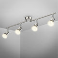 B.K.Licht - Deckenlampe schwenkbar, warmweiße Lichtfarbe, GU10 Fassung, LED Deckenleuchte, LED Lampe, Wohnzimmerlampe, Schlafzimmerlampe, Küchenlampe, Deckenstrahler, 60,5x10,5 cm, Matt-Nickel