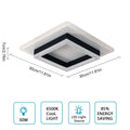 LED Deckenleuchte 30W 3250LM Deckenlampe Schwarze, Modern Design Deckenlampe Eckig Flach Schlafzimmerlampe Esstischlampe Bürolampe Flurlampe Deckenleuchte LED Kaltesweiß 6500K
