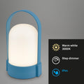 BRILONER - LED Tischlampe kabellos IP44 mit Touch, dimmbar in Stufen, USB-C, Akku tauschbar, Nachttischlampe, Leselampe, LED Lampe, Campinglampe, Tischleuchte, Akku Lampe, Outdoor, 9x8x15,5 cm, blau
