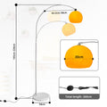 CCLIFE LED E27 Bogenlampe höhenverstellbar Marmorfuß weiß orange Stehlampe Stehleuchte Standleuchte Bogenleuchte Bogenstandleuchte, Farbe:Orange, höhenverstellbar 145-220 cm