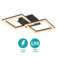 EGLO LED Deckenleuchte RGBIC, geometrische Deckenlampe mit Lichteffekten, Gaming Zimmer und Party Deko, Deckenbeleuchtung mit Fernbedienung, warmweiß und RGB, Metall in Schwarz