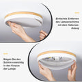 Qamra LED Deckenlampe, Deckenleuchte Holz 30cm, Weiß Lampe für Wohnzimmer Schlafzimmer Küche Flur Esszimmer 24W 4000K