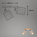 BRILONER - Deckenlampe mit Sternenhimmel, schwenkbar, Lampenschirm aus Stoff, Deckenleuchte, Lampe, Wohnzimmerlampe, Schlafzimmerlampe, Küchenlampe, Deckenstrahler, 28,5x13x15,5 cm, Taupe