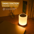 Auxmir Nachtlicht Nachttischlampe Touch Dimmbar mit 256 RGB Farben 5 Modi, Tischlampe Kabellos USB Aufladbar Timing Funktion, Tragbar LED Lampe Holzmaserung, Stilllicht für Schlafzimmer Wohnzimmer