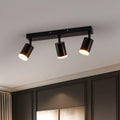 wowatt Deckenstrahler Schwarz 3 Flammig, Modern Strahler Deckenleuchte Schwenkbar, Metall Deckenlampe Strahler, LED Wandstrahler Spotlight GU10 für Küche, Schlafzimmer, Wohnzimmer (Ohne Leuchtmittel)